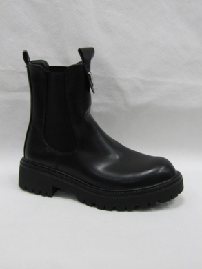 Botki damskie ocieplane na płaskim (36-41) K6312 BLACK