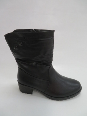 Kozaki damskie ocieplane na obcasie (36-41) 3955 BLACK