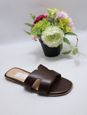 Klapki damskie na płaskim (36-41) SU072 BROWN