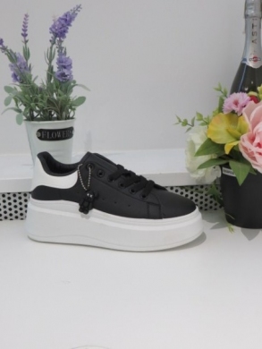 Buty sportowe damskie na płaskim (36-41) 2095 BLACK/WHITE