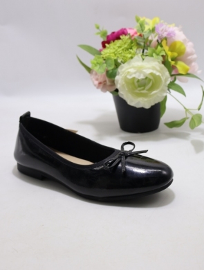 Baleriny damskie (36-41) B-501-3 BLACK/SKÓRA