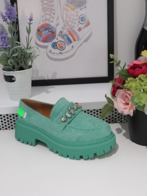 Mokasyny damskie na płaskim (36-41) H8-261 GREEN