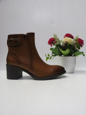 Botki damskie ocieplane na obcasie (36-41) 1356 BROWN