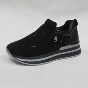 Półbuty damskie na koturnie (36-41) 21-Q78 BLACK