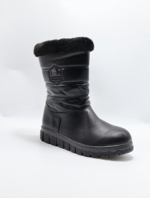 Kozaki damskie ocieplane na płaskim (39-43) DJ25-6 BLACK