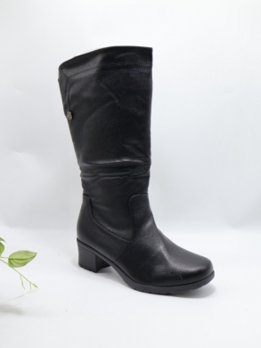 Kozaki damskie ocieplane na obcasie (39-43) D881-3 BLACK