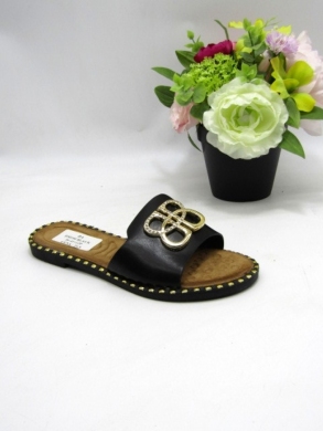 Klapki damskie na płaskim (36-41) DM100 BLACK