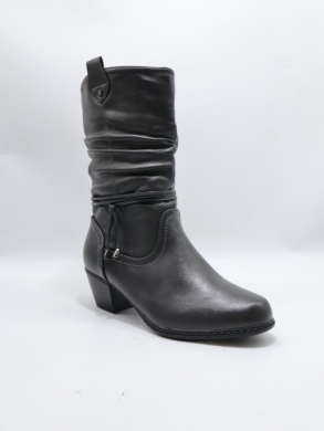 Kozaki damskie ocieplane na obcasie (36-42) 7390R-5 GREY