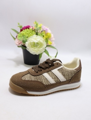 Buty sportowe damskie na płaskim (36-41) C3942 BROWN