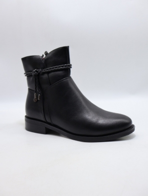 Botki damskie ocieplane na płaskim (36-41) SG860 BLACK