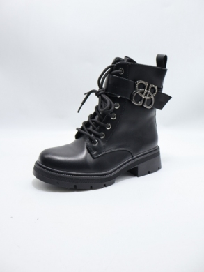 Botki damskie ocieplane na płaskim (36-41) SA3058-1 BLACK