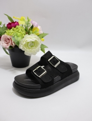 Klapki damskie na płaskim (36-41) L66-236 BLACK