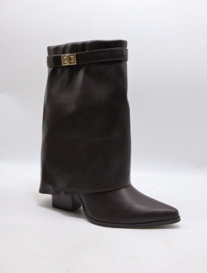 Kozaki damskie ocieplane na obcasie (36-41) RXJ255 MAROON