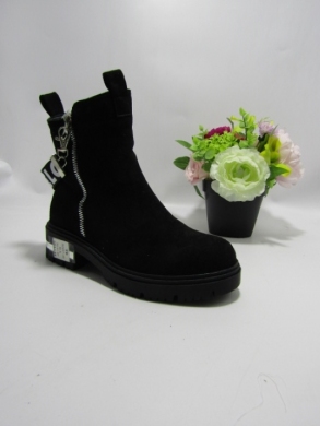 Botki damskie na płaskim (36-41) B3007-10 BLACK