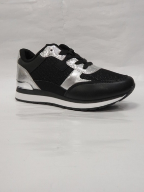 Buty sportowe damskie na płaskim (36-41) 28703 BLACK/SILVER
