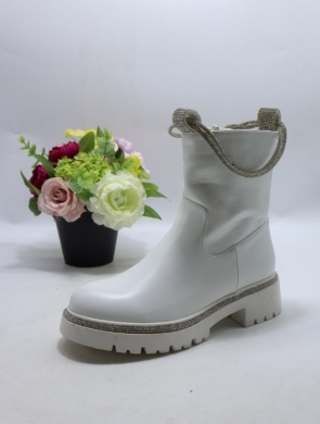 Botki damskie na płaskim (36-41) 9538 WHITE