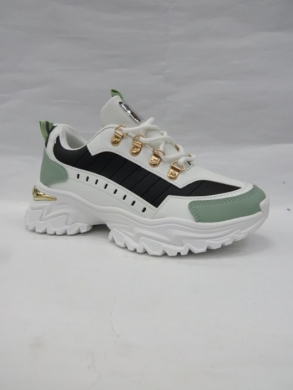 Sneakersy damskie niskie (36-41) AB998 BLACK/GREEN