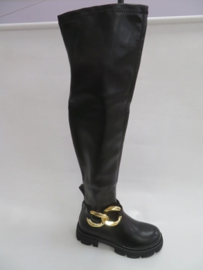 Kozaki damskie jesienne na płaskim (36-41) RQ416 BLACK