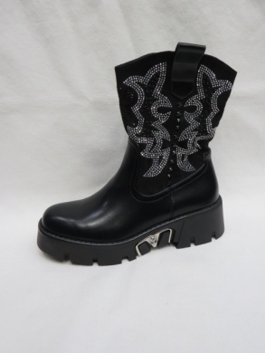 Botki damskie ocieplane na płaskim (36-41) C163 BLACK