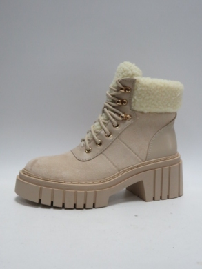 Botki damskie ocieplane na obcasie (36-41) 8608 BEIGE