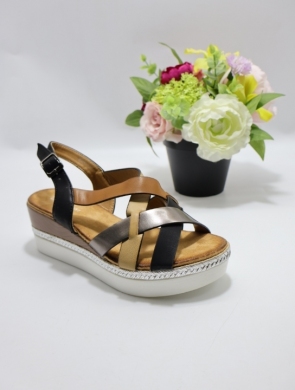 Sandały damskie na koturnie (36-41) W151 BLACK