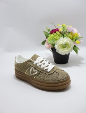 Buty sportowe damskie na płaskim (36-41) BH-2203 BROWN