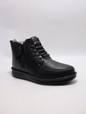 Botki damskie ocieplane na płaskim (37-42) JS-52 BLACK
