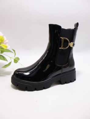 Botki damskie ocieplane na płaskim (36-41) 6079-2 BLACK