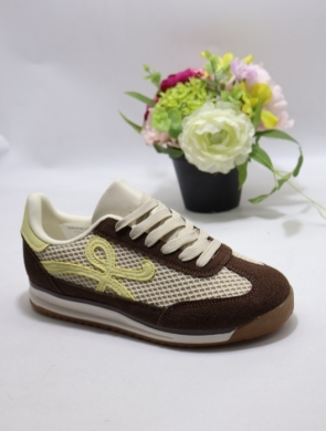 Buty sportowe damskie na płaskim (36-41) C3948 BROWN