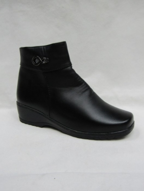 Botki damskie ocieplane na koturnie (37-42) B01 BLACK