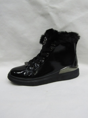 Botki damskie ocieplane na płaskim (36-41) 3426-10 BLACK