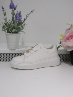 Buty sportowe damskie na płaskim (36-41) GG663 WHITE