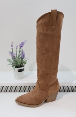 Kozaki damskie na obcasie (36-41) CLS627 MOCHA