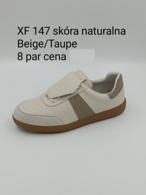Buty sportowe damskie na płaskim (36-41) XF147 BEIGE/TAUPE