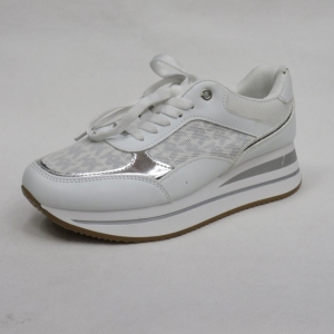 Buty sportowe damskie na koturnie (36-41) Q01 WHITE