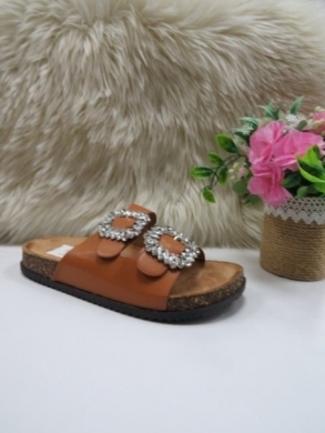 Klapki damskie na płaskim (36-41) 8051 KHAKI
