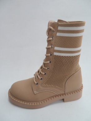 Botki damskie jesienne na płaskim (36-41) HQ290 BEIGE
