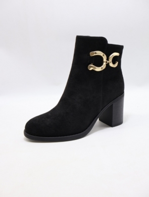 Botki damskie ocieplane na obcasie (36-41) BM-198 BLACK