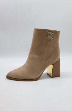 Botki damskie ocieplane na obcasie (36-41) 00-018 KHAKI