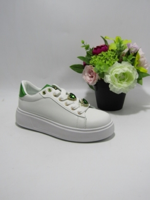 Buty sportowe damskie na płaskim (36-41) EV392 WH/GREEN