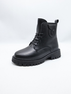 Botki damskie ocieplane na płaskim (37-42) E8209-1 BLACK