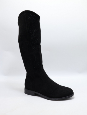 Kozaki damskie na płaskim (36-41) H191- BLACK