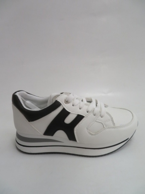 Buty sportowe damskie na płaskim (36-41) 1733 WHITE/BLACK