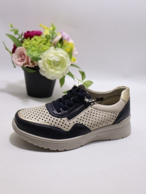 Buty sportowe damskie na płaskim (36-41) BK-618 BE/BLUE