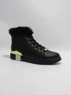Botki damskie ocieplane na płaskim (36-41) 3007-1 BLK