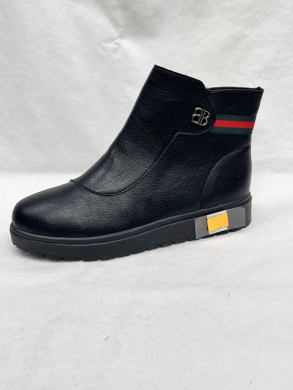 Botki damskie ocieplane na płaskim (39-43) DJ23-2 BLACK