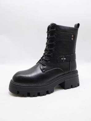 Botki damskie ocieplane na płaskim (36-41) X89288-3B BLACK