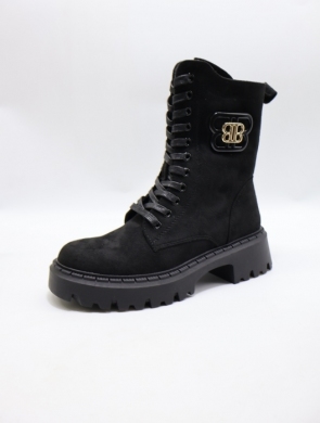 Botki damskie ocieplane na płaskim (36-41) QH7831 BLACK