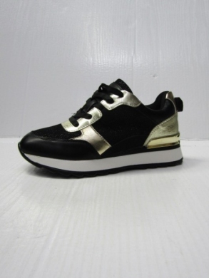 Buty sportowe damskie na płaskim (36-41) HS26000 BLACK/GOLD