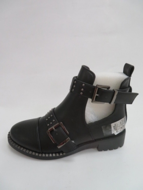 Botki damskie jesienne na płaskim (36-41) D17-6006 BLACK